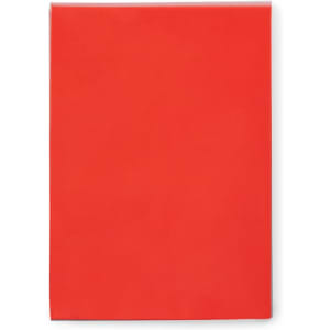A red promotional folder with a smooth finish and a logo on the front. Suitable for holding documents or papers.