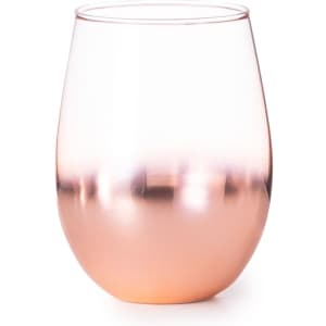 A drink bottle with an elegant gradient design, featuring shades of pink and metallic rose gold.