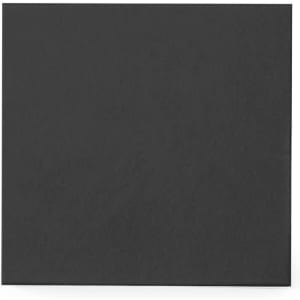 A square, matte black surface with a smooth texture, featuring a discreet logo.