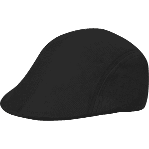 A black Bruck Cap with a sleek design and a curved peak. It features a logo on the side.