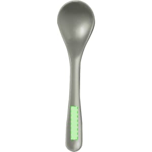 A spoon from the Florax Cutlery Set, featuring a sleek metallic finish and a simple design.