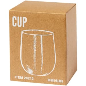 A packaging box for the Amely Cup, featuring a transparent black plastic cup design and a simple logo.
