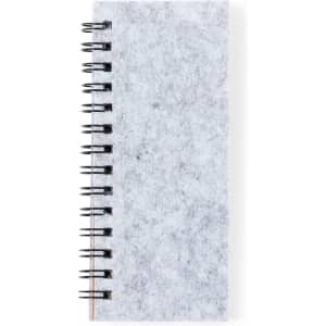 Aurat Sticky Notepad featuring a grey cover and a spiral binding for easy note-taking. It includes a logo on the front.