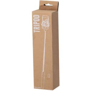 A cardboard package for the Merylin Tripod, featuring a sleek design and a white logo on a brown background.