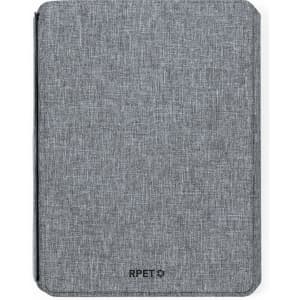 A grey multifunction notepad with a textured finish and a logo. Suitable for office and business use.