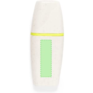 A highlighter set featuring a cream-coloured casing with green accents and a branding logo.