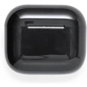 A pair of black Dodiax earphones in a compact charging case with a sleek design and a logo on the surface.