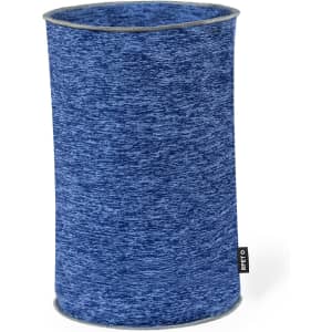 A blue Duvan Neck Warmer made of knit fabric, featuring a simple design and a logo tag.