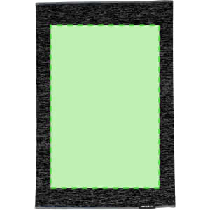 A black and green Duvan Neck Warmer, featuring a textured design and a small logo at the bottom.