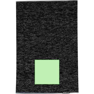 A Duvan Neck Warmer in a dark grey fabric with a small green square and branding at the bottom.