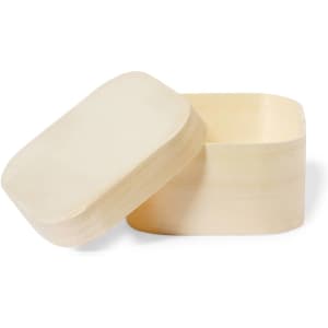 A wooden gift box with an open lid, featuring a natural finish. It includes a logo on the surface.