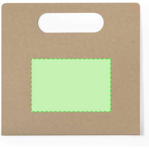 A brown cardboard Clumber Set packaging with a green rectangular section and a handle for easy carrying.