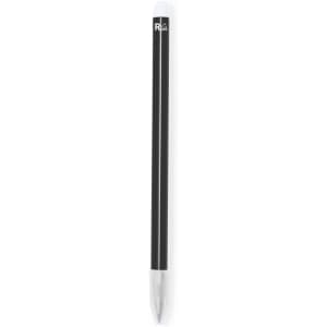A grey-lead pencil in black and white with a logo, designed for writing and drawing.