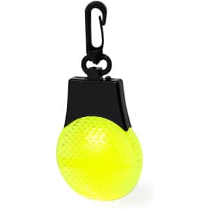 A yellow reflective security light with a black clip for attachment. The surface features a diamond pattern.