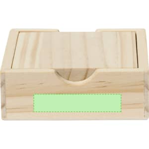 A wooden game box with a smooth, natural finish and a groove on the front for easy access.