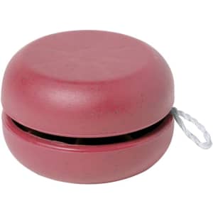 A red Dopey Yoyo with a smooth surface and a white string attached, designed for fun and games.