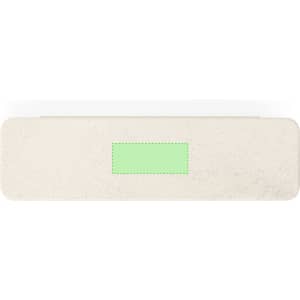 A pale green writing set in a rectangular case with a logo featured on the front.