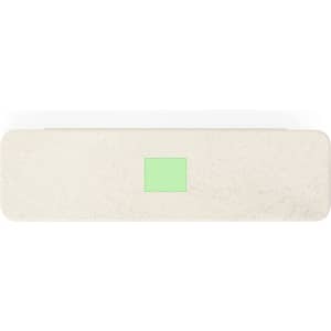 A light-coloured writing set with a rectangular case featuring a green accent. The case has a smooth surface and a logo.