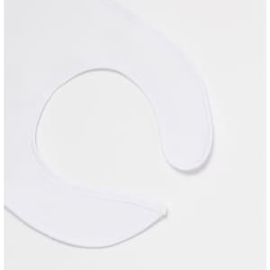 A white bib with a curved neckline, designed for sports uniforms, featuring a simple cut.