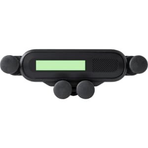A black car phone holder featuring multiple suction cups for secure attachment. It has a textured grip and a rectangular panel.