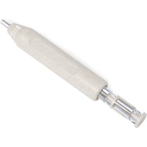 A grey multitool with multiple arms and a textured grip, featuring a logo on its surface.