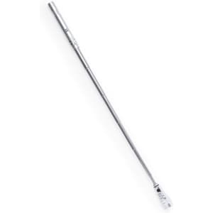 A silver Lachman Torch featuring a sleek, elongated design with a textured grip and an integrated light source.