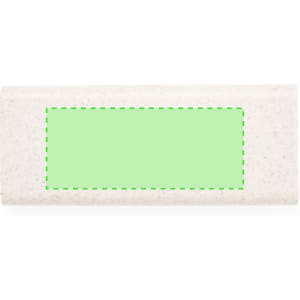 A blank rectangular label with a green outline, set against a light background. It has no text or images.