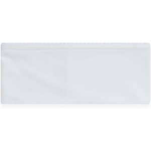 A white headband with a simple design and a branding logo. Suitable for casual wear and sports activities.