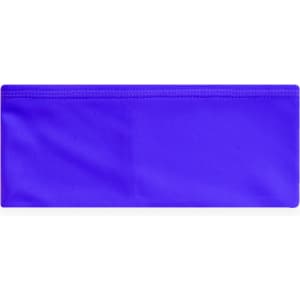 A vibrant purple headband featuring a smooth fabric design, suitable for various activities. It includes a logo.