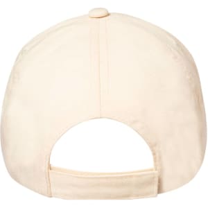 A cream-coloured kids' cap featuring an adjustable strap at the back and a button detail on top.