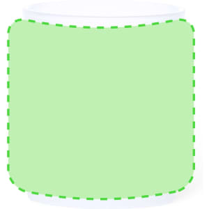 A glass tumbler featuring a solid light green design, with a curved top and blank space for customisation.
