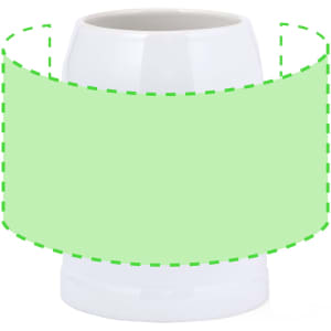 A white sublimation jug with a cylindrical shape, featuring a smooth, glossy surface and a blank area for custom designs.