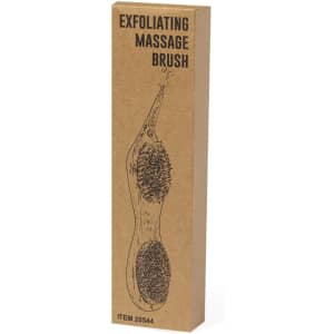 A brown cardboard box containing a Cierny exfoliating massage brush illustration on the front.