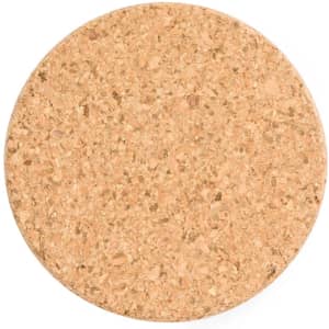 A round cork pocket mirror in a natural cork finish. It features a smooth texture and a simple design.