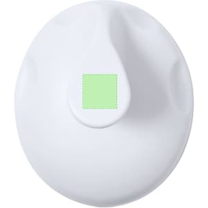 A white Wuklu Massager with a smooth surface and rounded design, featuring a small green logo area.