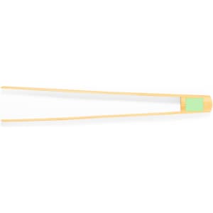Bamboo kitchen tongs with a mint green accent, featuring a sleek design and a simple wooden finish.