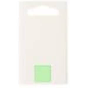 A green and white cutting board with a handle, designed for kitchen use, featuring a simple modern design.