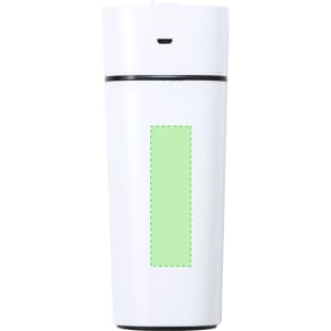 A white Aurion humidifier with a green section and a black accent, featuring a logo on its surface.