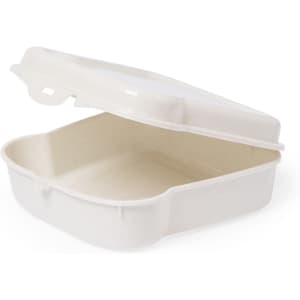 A white Tixor Sandwich Lunch Box with an open lid, featuring a simple, sturdy design for food storage.