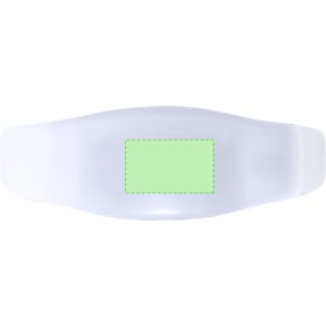A white Sedoria Bracelet with a blank green area for customisation. It features a simple, smooth design.