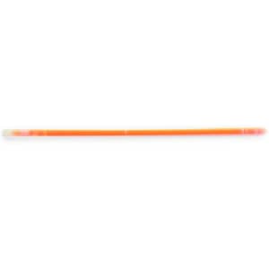 An orange glow bracelet with a smooth surface, featuring a subtle gradient effect. It has a logo on the side.
