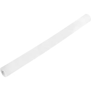 A white roll of paper with a smooth surface, featuring a mounted end for easy dispensing.