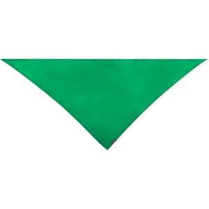 A green Wasat Neckerchief, featuring a triangular shape and a logo in the corner.