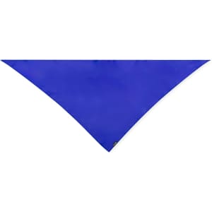 A blue Wasat neckerchief with a triangular design, featuring a branding logo.
