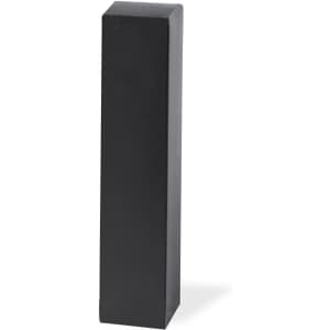 A black pencil with a sleek, rectangular design, featuring a branding logo on one side.