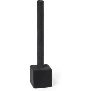 A black grey-lead pencil with a square base, featuring a simple, sleek design. The product has branding on it.