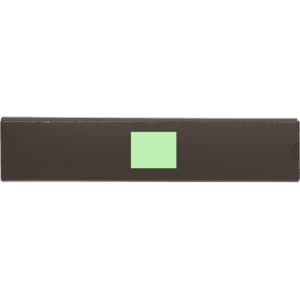 A black packaging box with a small green square. The box has a logo but no text is visible.
