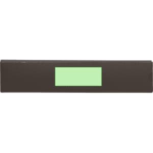 A rectangular black item with a green rectangular section, featuring a logo or branding.