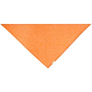 An orange Romin Neckerchief, triangular in shape, featuring a subtle texture and a branding label.
