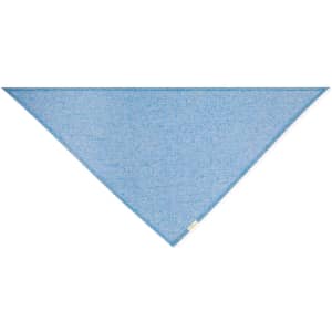 A blue Romin Neckerchief, featuring a triangular shape and a subtle texture, with a branding logo present.